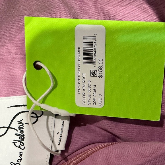 Sam Edelman Leafy Off the Shoulder Midi Dress – Rose – Size 6 - NWT - Picture 6 of 7